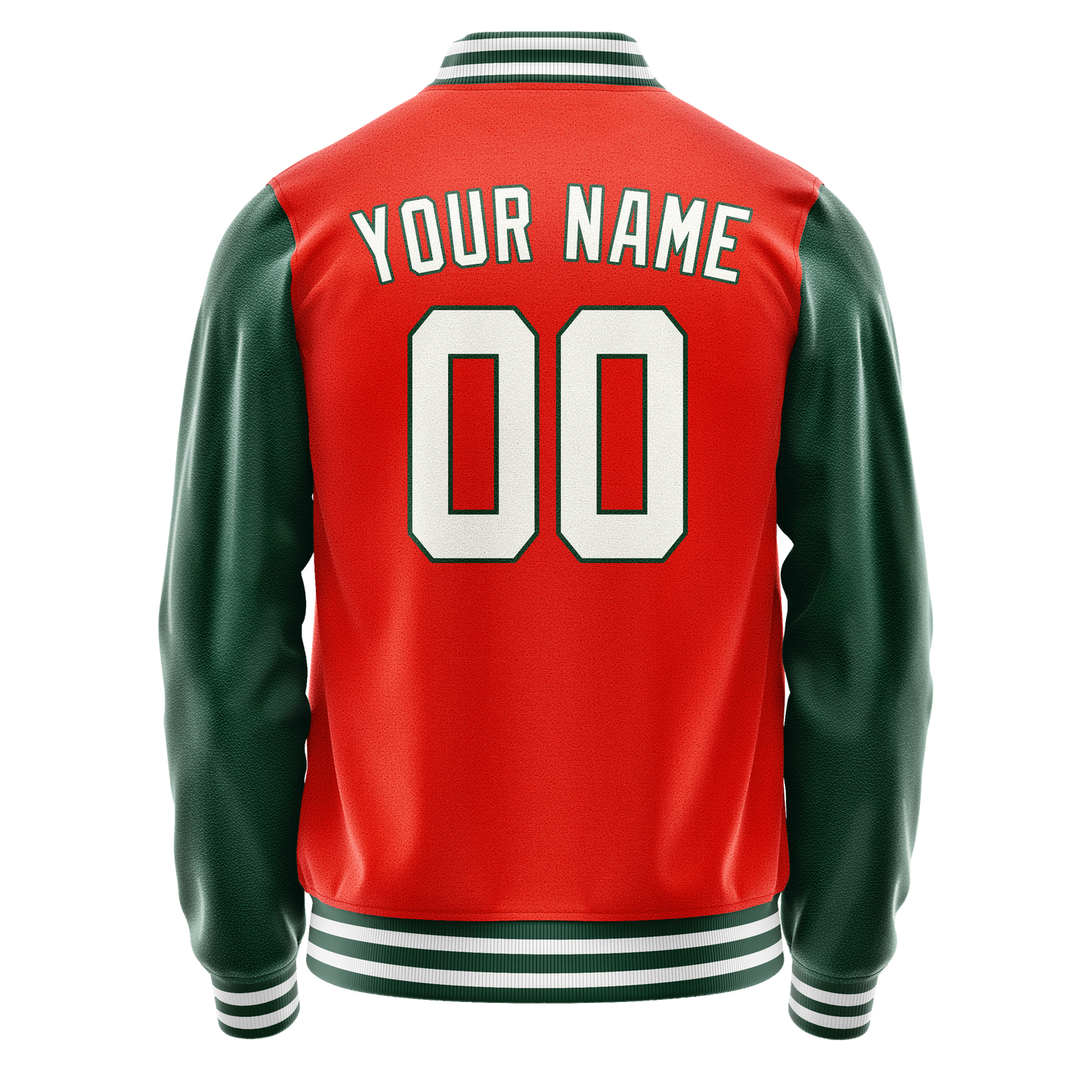 Custom Orange Kelly-Green Solid Color Varsity Letterman Jacket