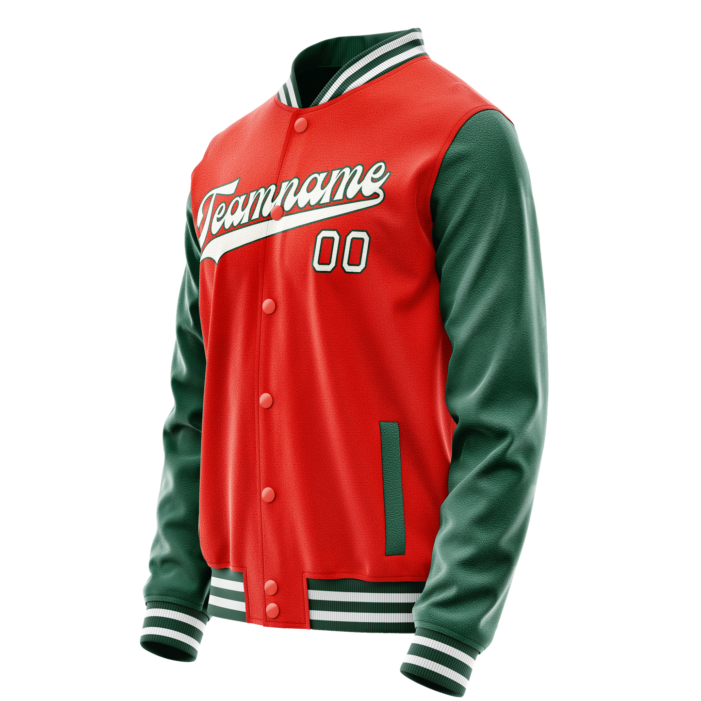 Custom Orange Kelly-Green Solid Color Varsity Letterman Jacket