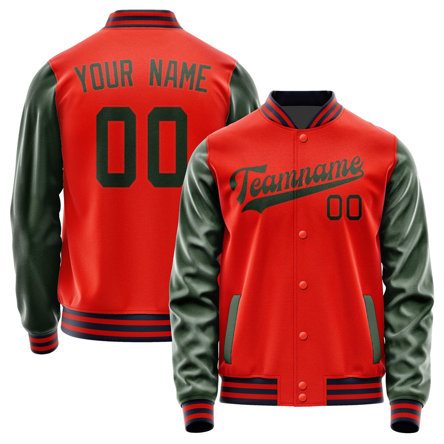 Custom Orange Red Dark Green Jacket JA1212061112B31206