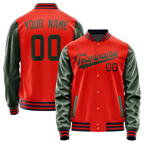 Custom Orange Red Dark Green Jacket JA1212061112B31206
