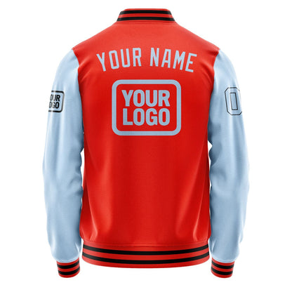 Custom Orange Red Light Blue Jacket JA121208121717080817