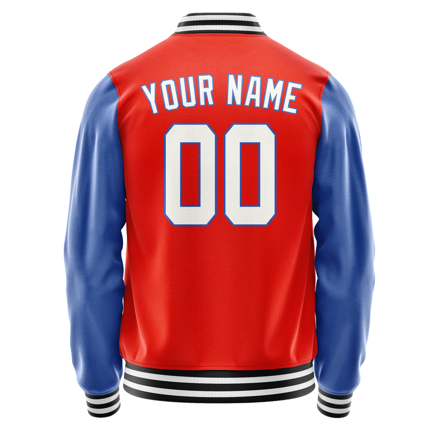 Custom Orange Royal Solid Color Varsity Letterman Jacket