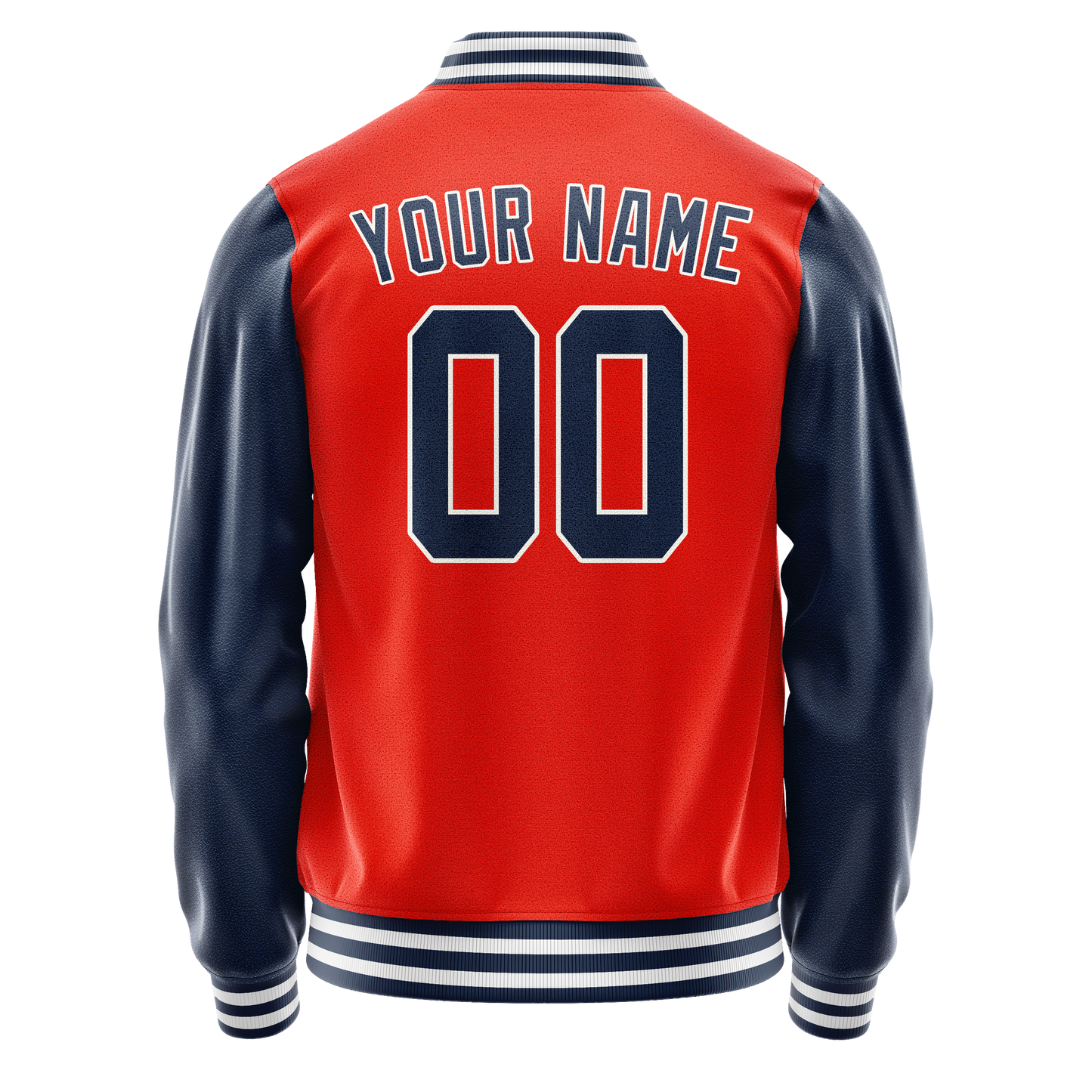 Custom Orange Royal Solid Color Varsity Letterman Jacket