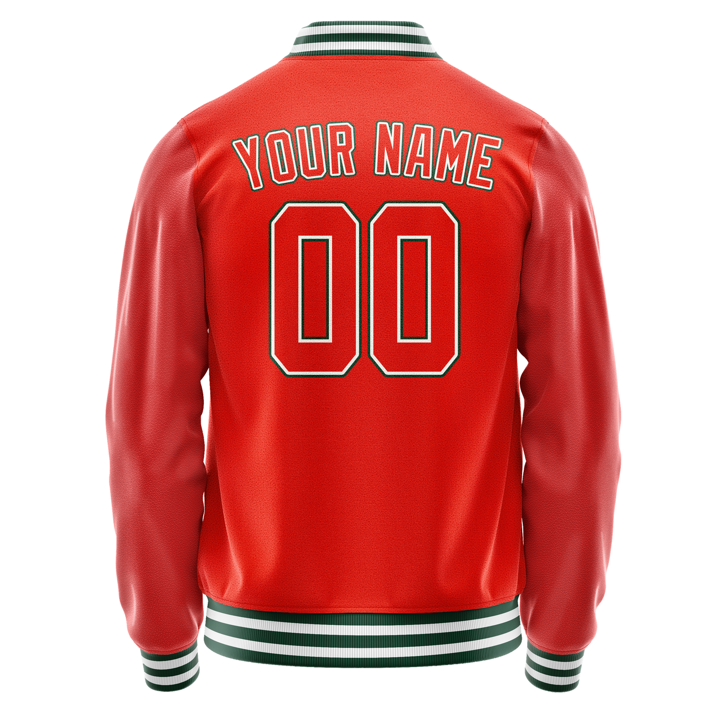 Custom Orange White Solid Color Varsity Letterman Jacket