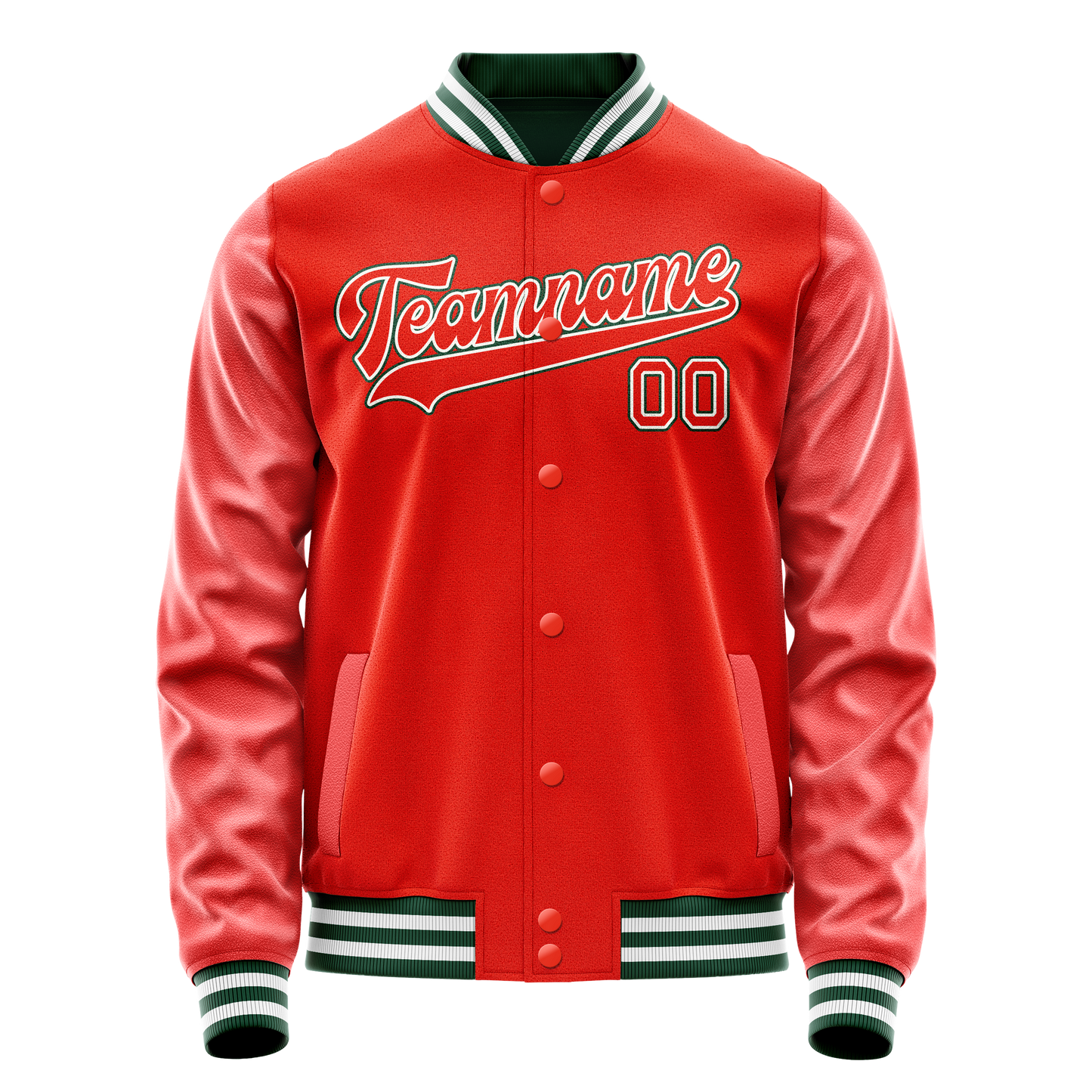 Custom Orange White Solid Color Varsity Letterman Jacket