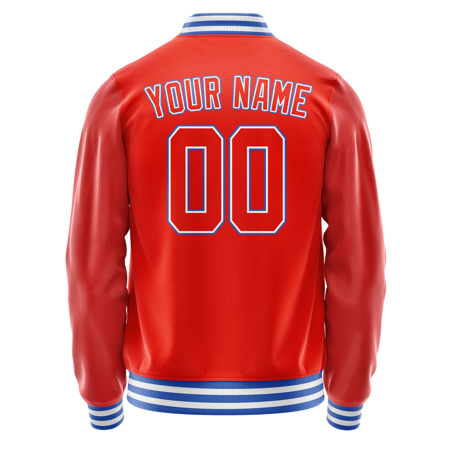 Custom Orange White Solid Color Varsity Letterman Jacket