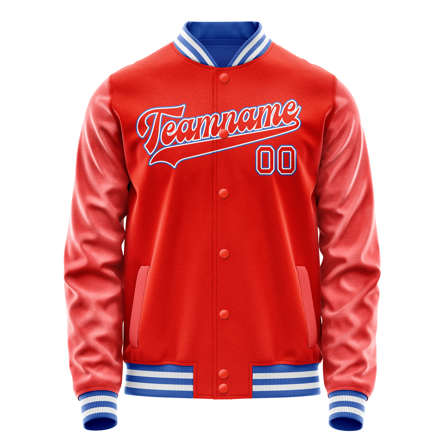 Custom Orange White Solid Color Varsity Letterman Jacket
