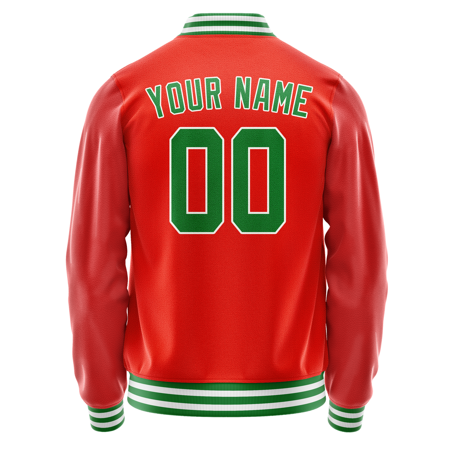 Custom Orange Teal Solid Color Varsity Letterman Jacket