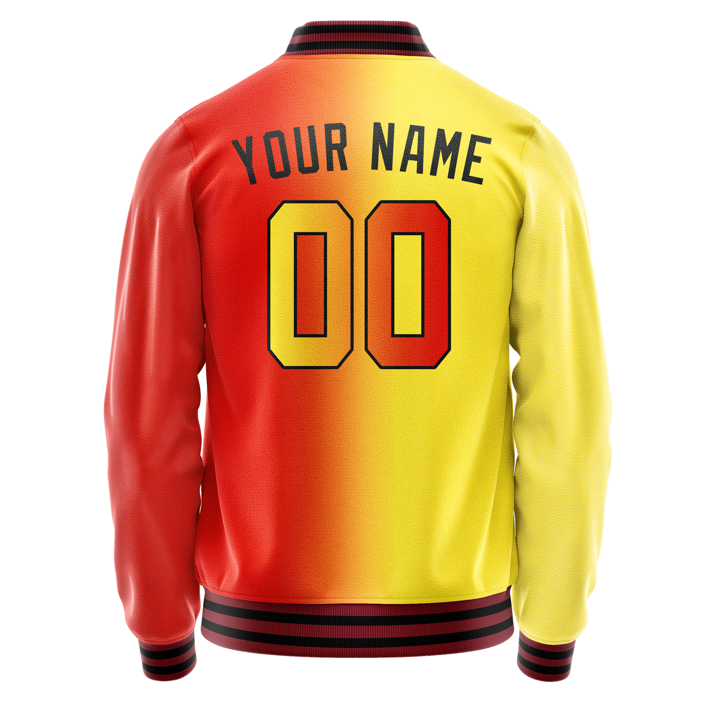 Custom Orange Yellow Gradient Varsity Letterman Jacket