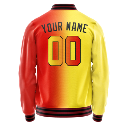 Custom Orange Yellow Gradient Varsity Letterman Jacket