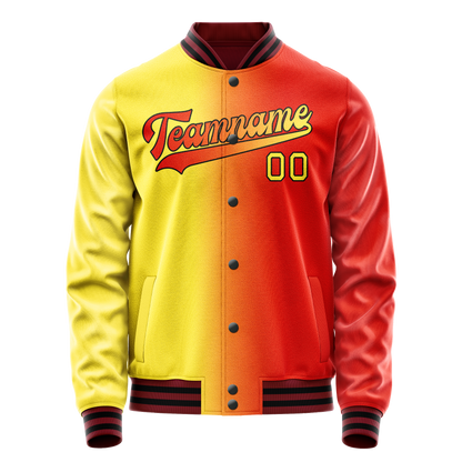 Custom Orange Yellow Gradient Varsity Letterman Jacket