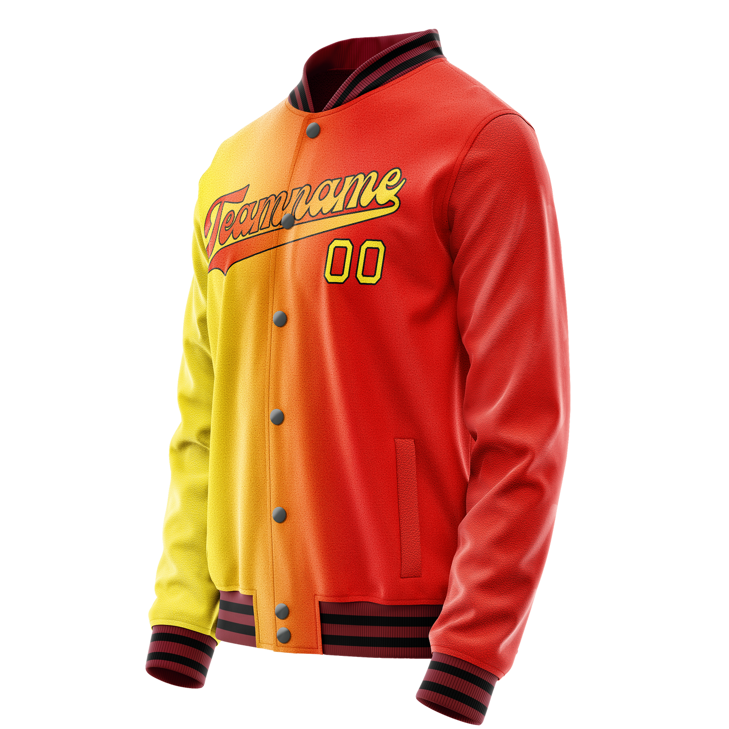 Custom Orange Yellow Gradient Varsity Letterman Jacket