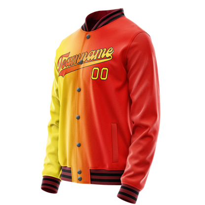 Custom Orange Yellow Gradient Varsity Letterman Jacket