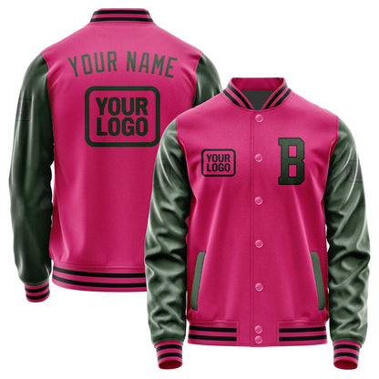 Custom Pink Dark Green Jacket JA131306131717060617
