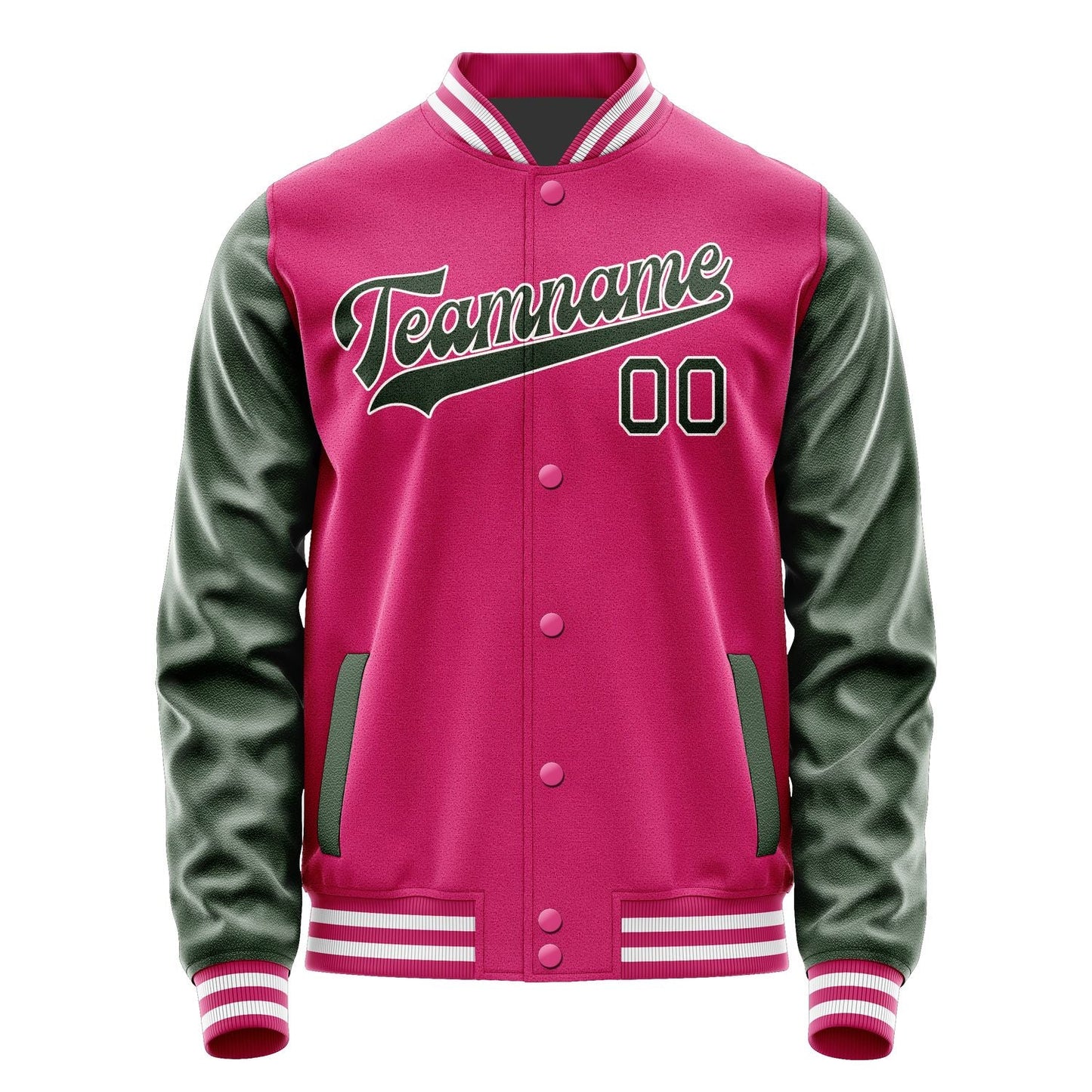 Custom Pink Dark Green Jacket JA1313061318B31806