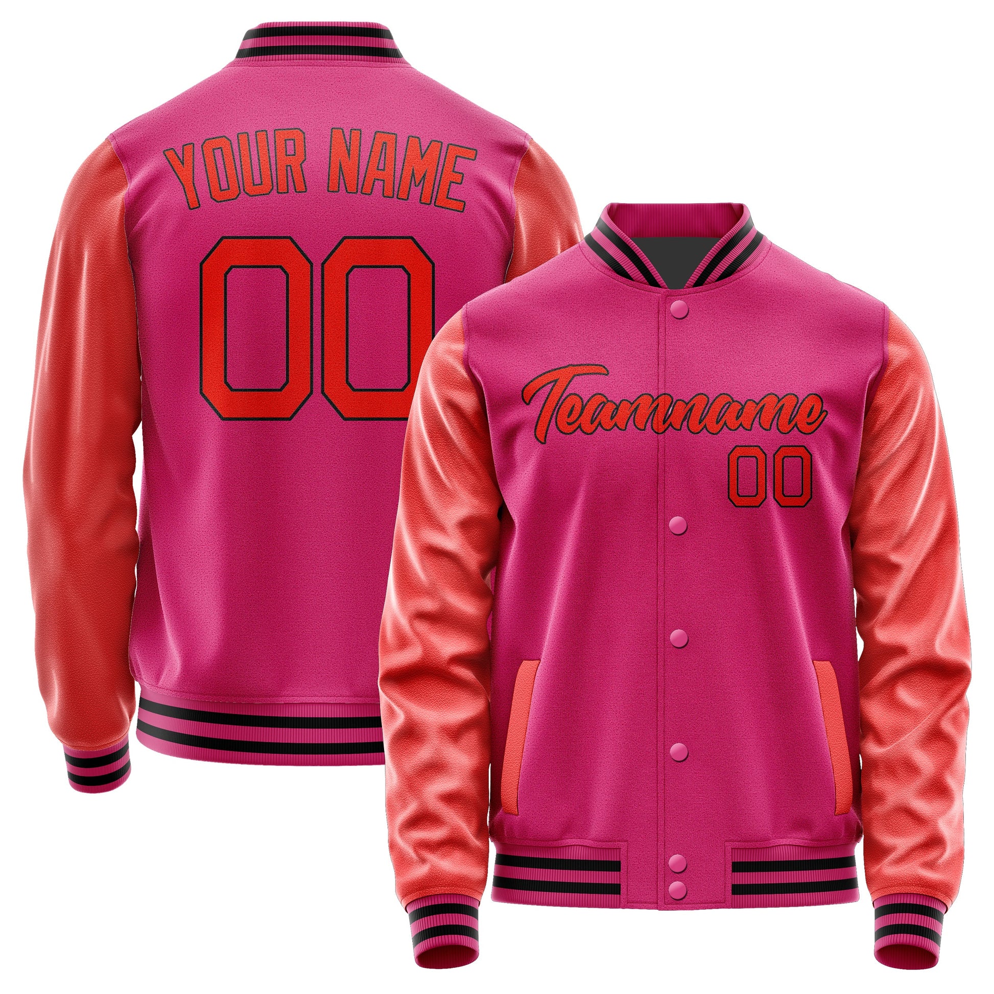 Custom Pink Orange Red Jacket JA1313121317B21712