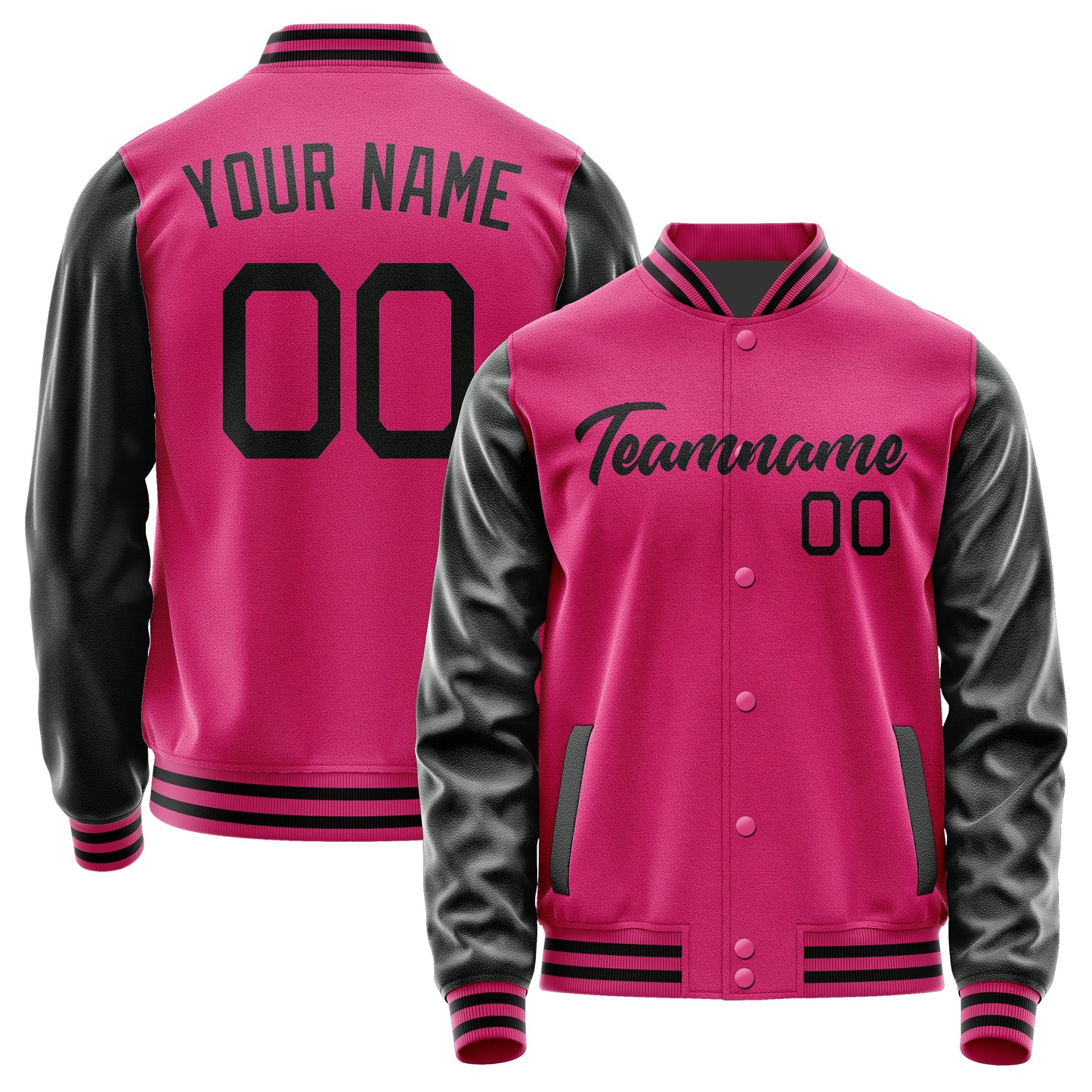 Custom Pink Black Jacket JA1313171317B21717