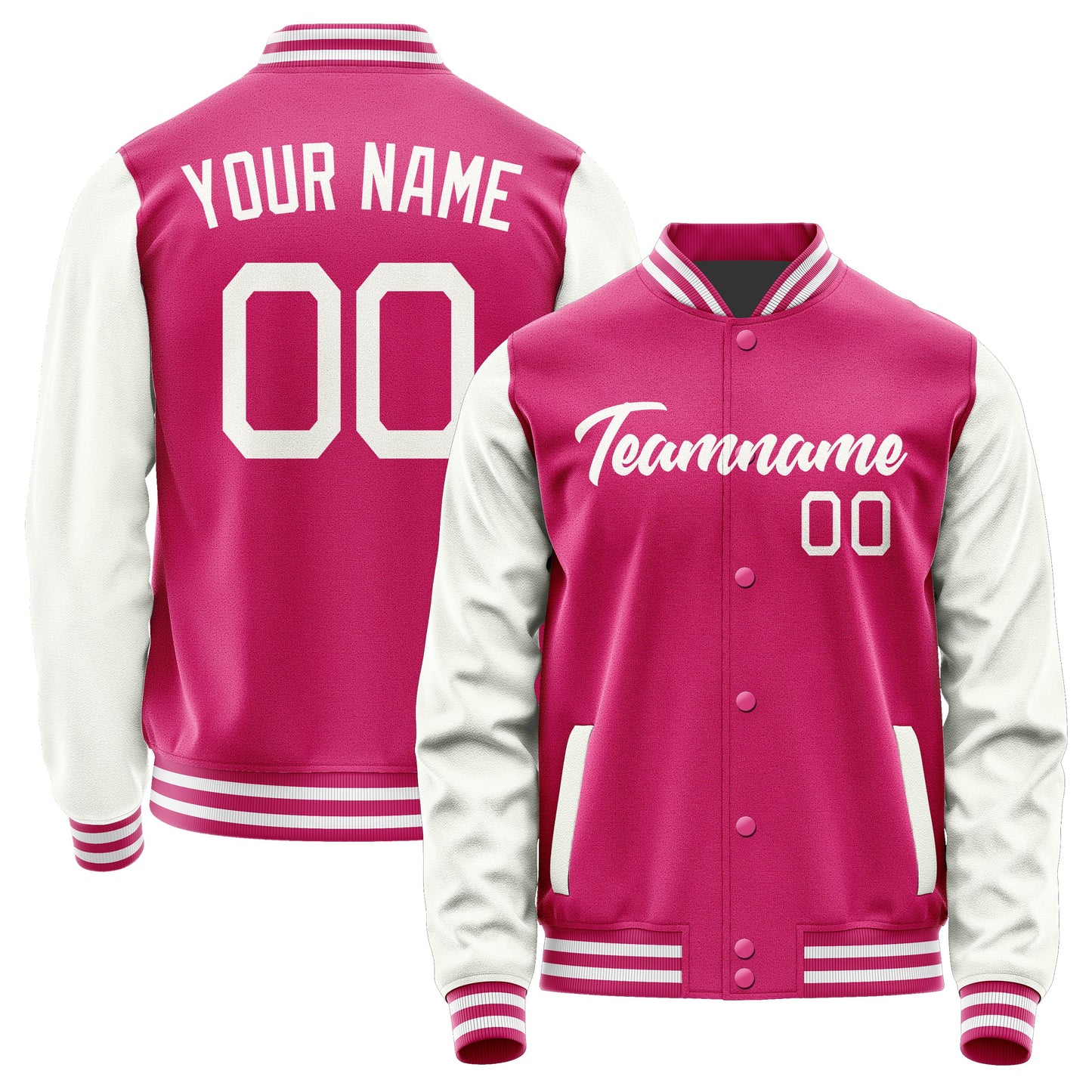 Custom Pink White Jacket JA1313181318B21818