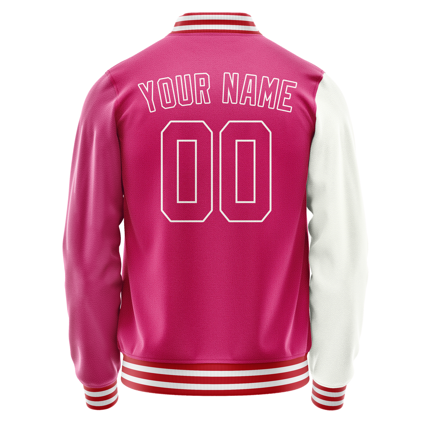 Custom Pink White Split Varsity Letterman Jacket