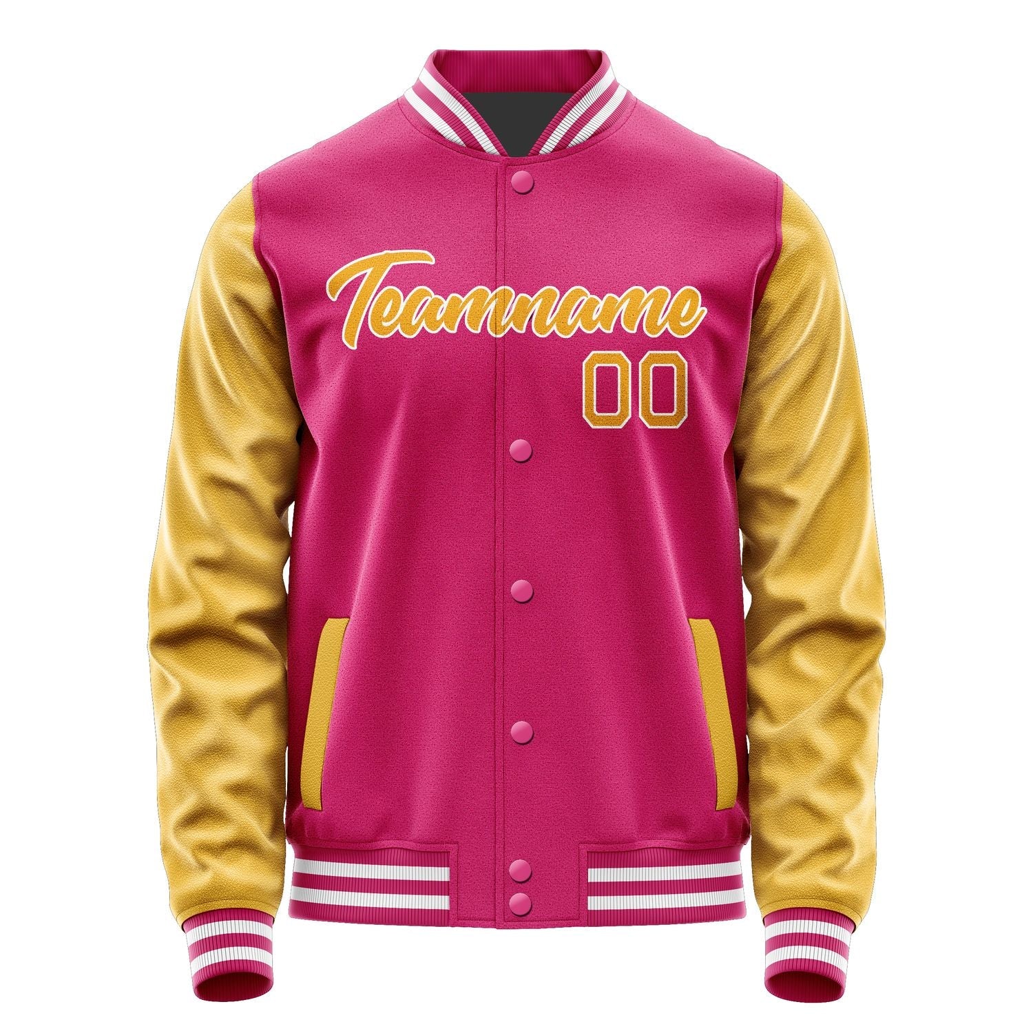 Custom Pink Yellow Jacket JA1313191318B21819