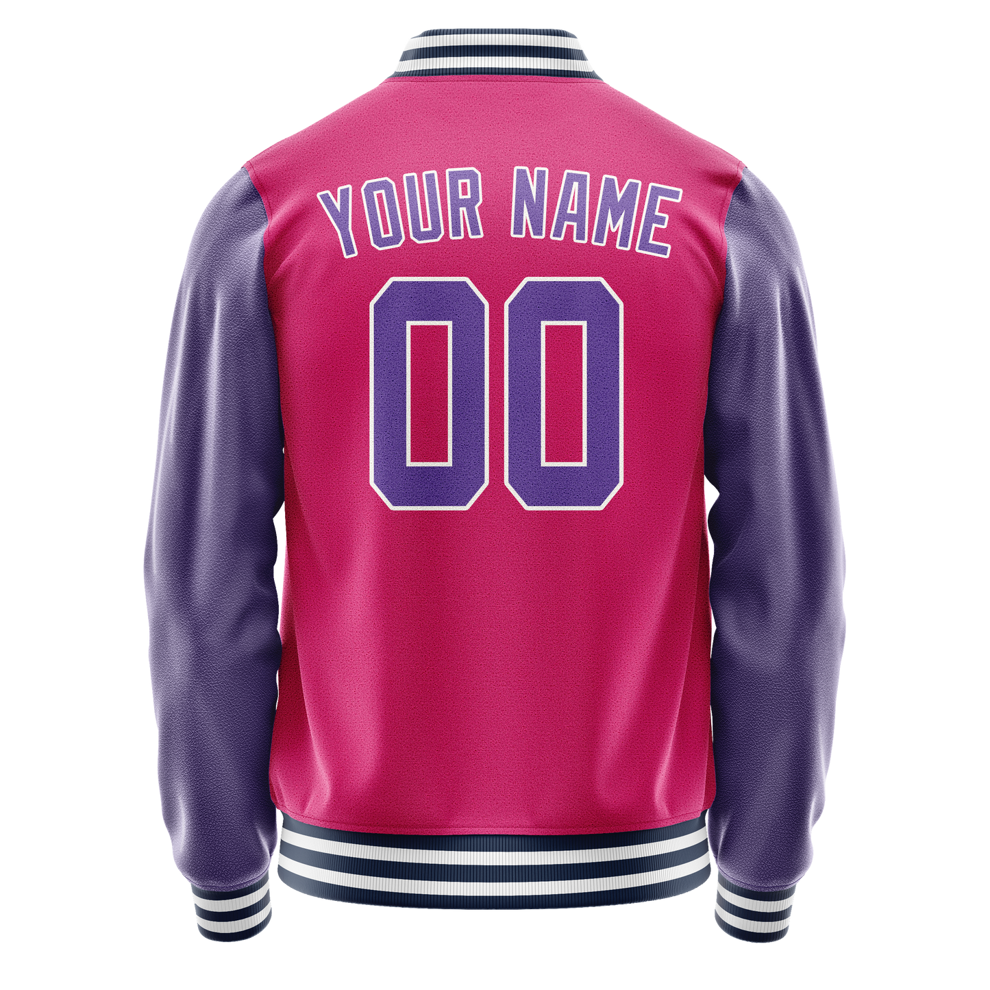 Custom Pink Purple Solid Color Varsity Letterman Jacket