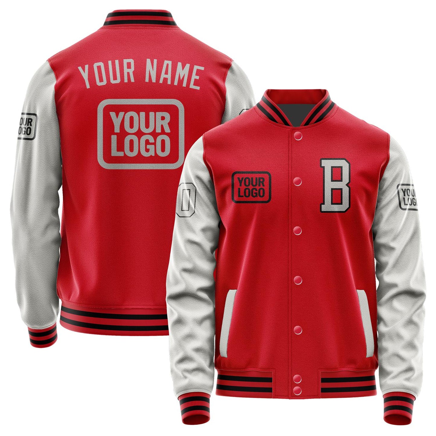 Custom Red Gray Jacket JA141404141717040417