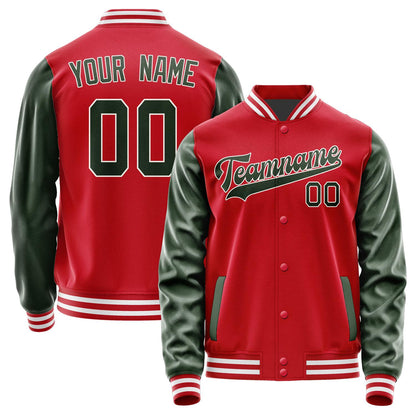 Custom Red Dark Green Jacket JA1414061418B31806
