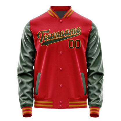 Custom Red Dark Green Jacket JA1414061419B31906