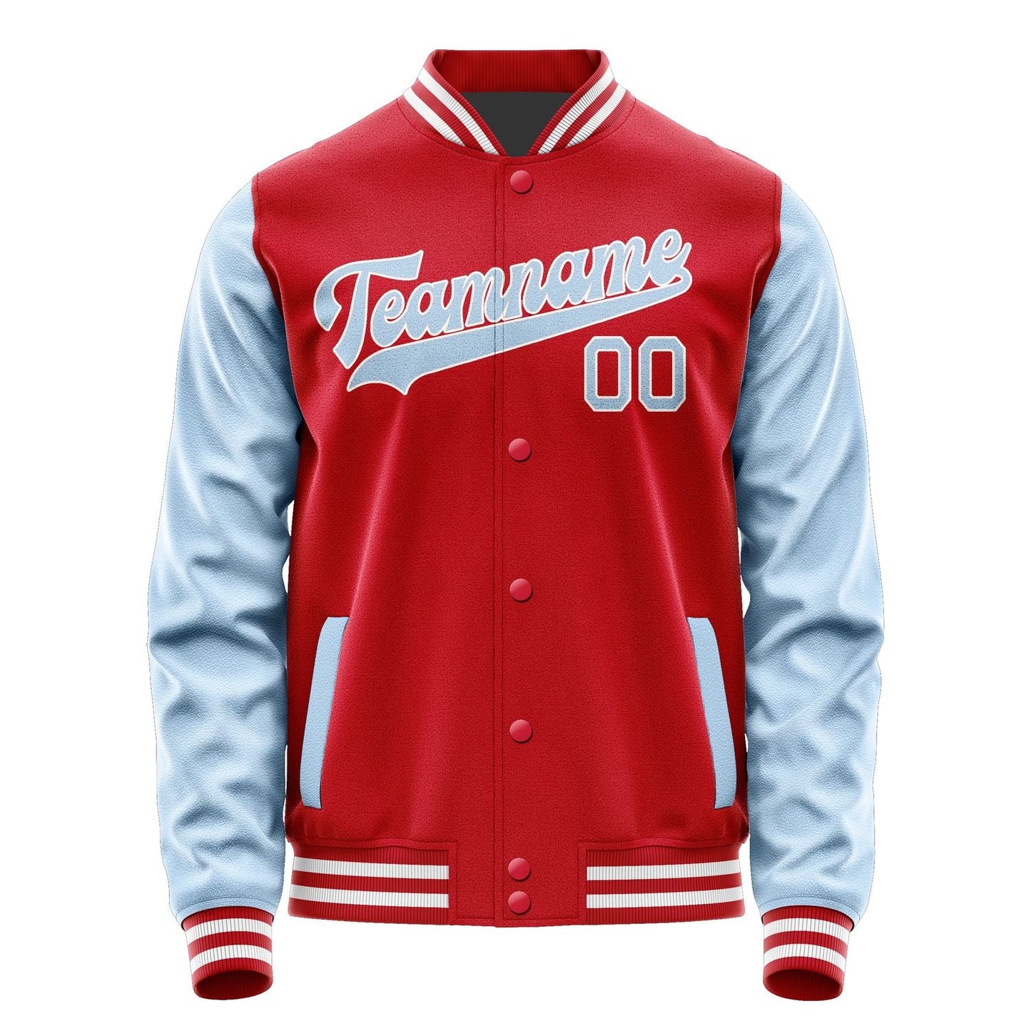 Custom Red Light Blue Jacket JA1414081418B31808