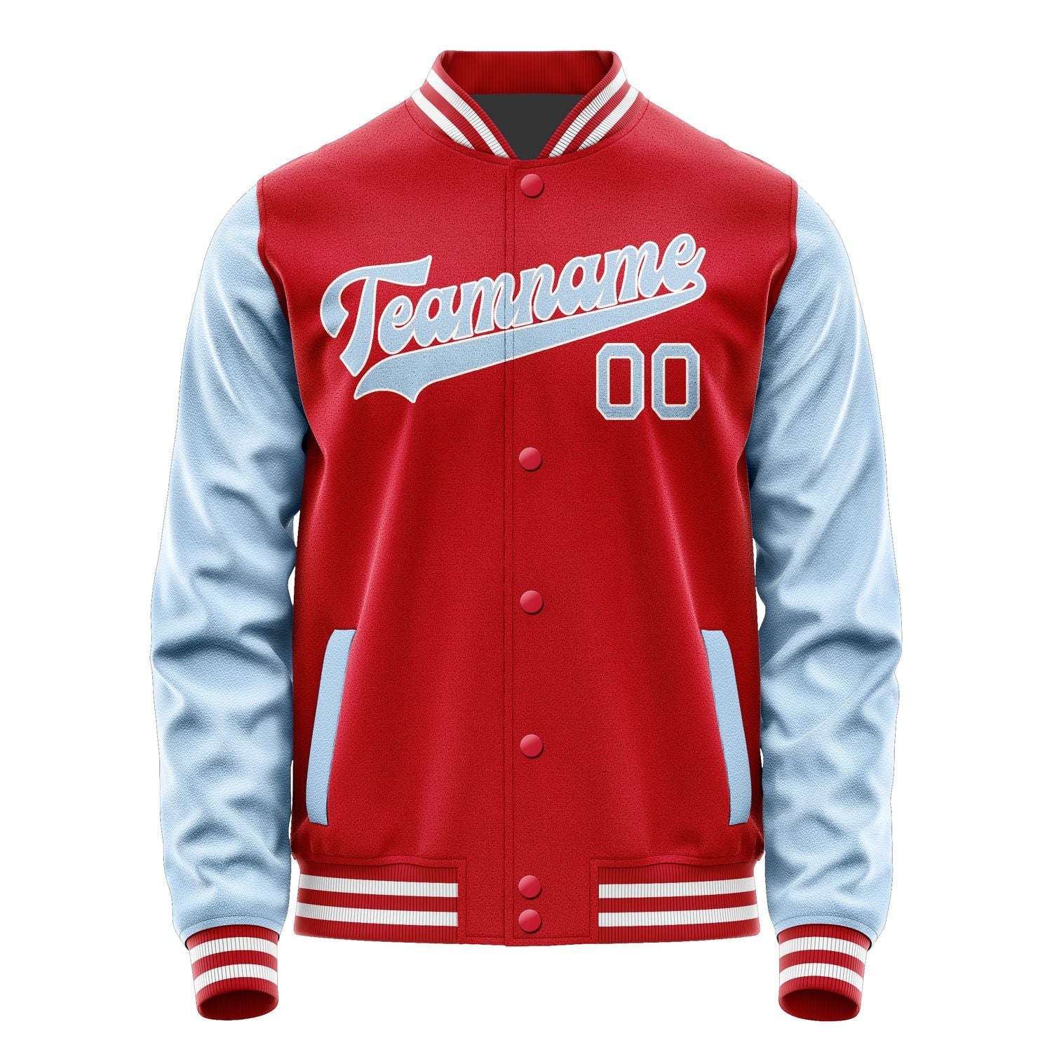 Custom Red Light Blue Jacket JA1414081418B31808