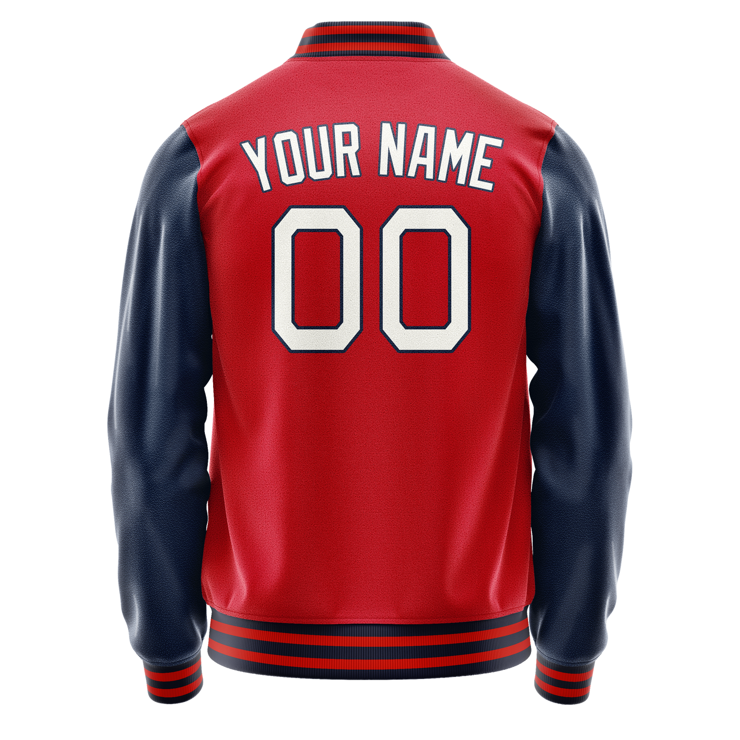 Custom Red Royal Solid Color Varsity Letterman Jacket