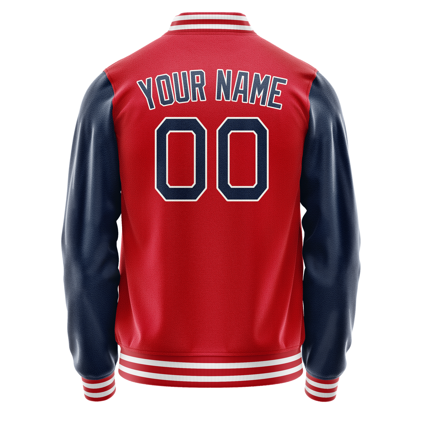 Custom Red Royal Solid Color Varsity Letterman Jacket