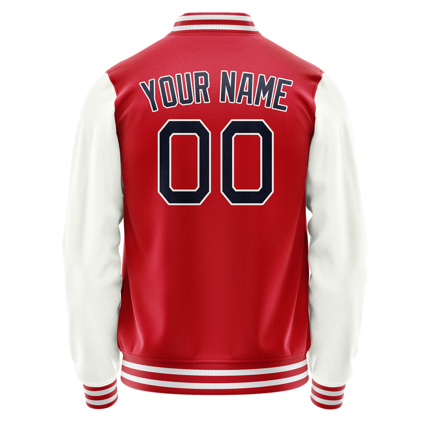 Custom Red White Solid Color Varsity Letterman Jacket