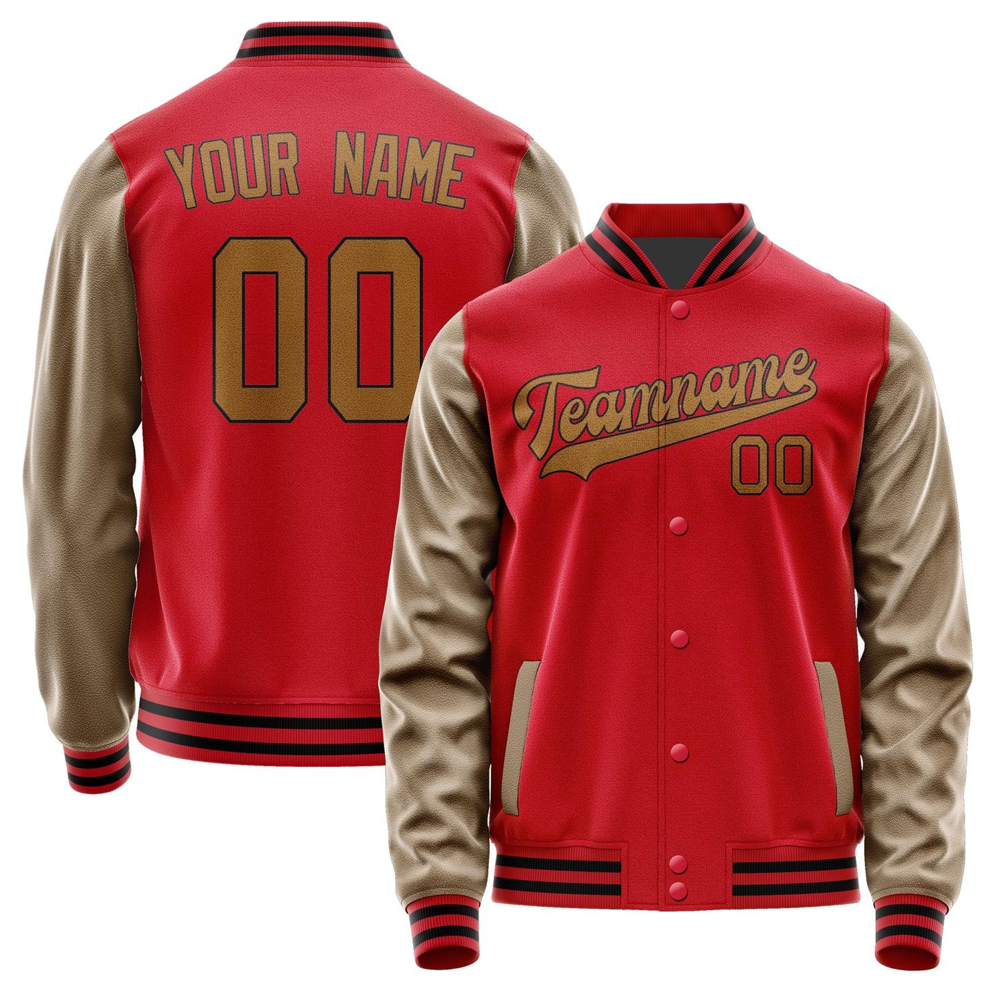 Custom Red Khaki Jacket JA1414221417B31722