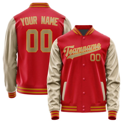 Custom Red Light Khaki Jacket JA1414251419B31925