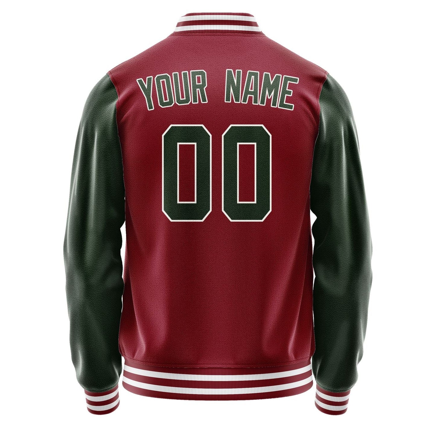 Custom Crimson Red Dark Green Jacket JA1515061518B31806