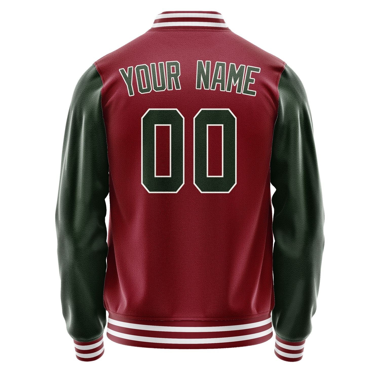 Custom Crimson Red Dark Green Jacket JA1515061518B31806