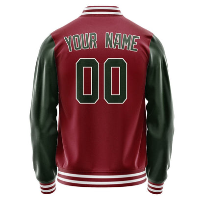 Custom Crimson Red Dark Green Jacket JA1515061518B31806