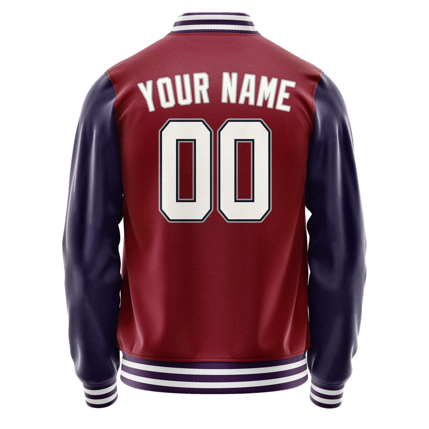 Custom Crimson Navy Solid Color Varsity Letterman Jacket