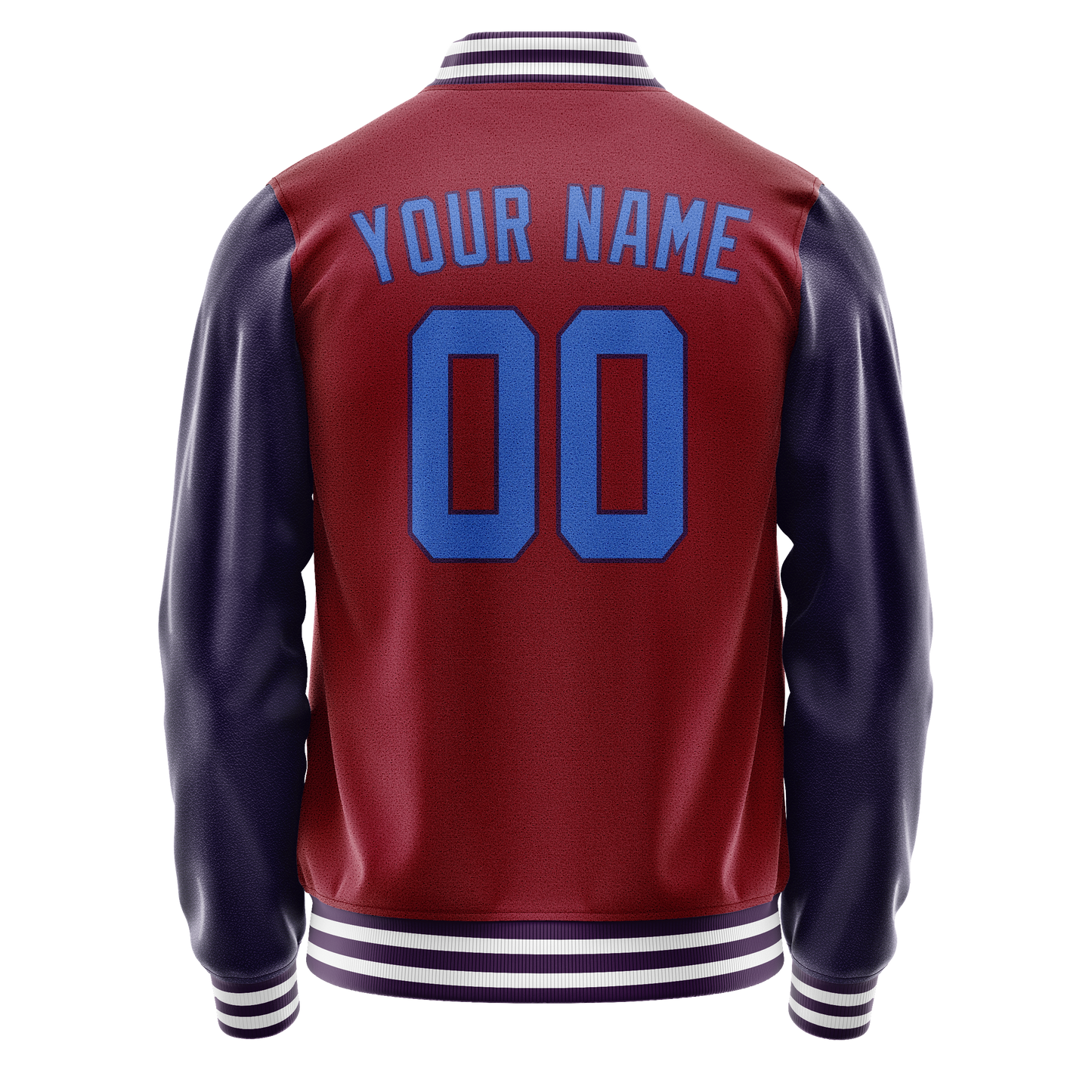 Custom Crimson Navy Solid Color Varsity Letterman Jacket