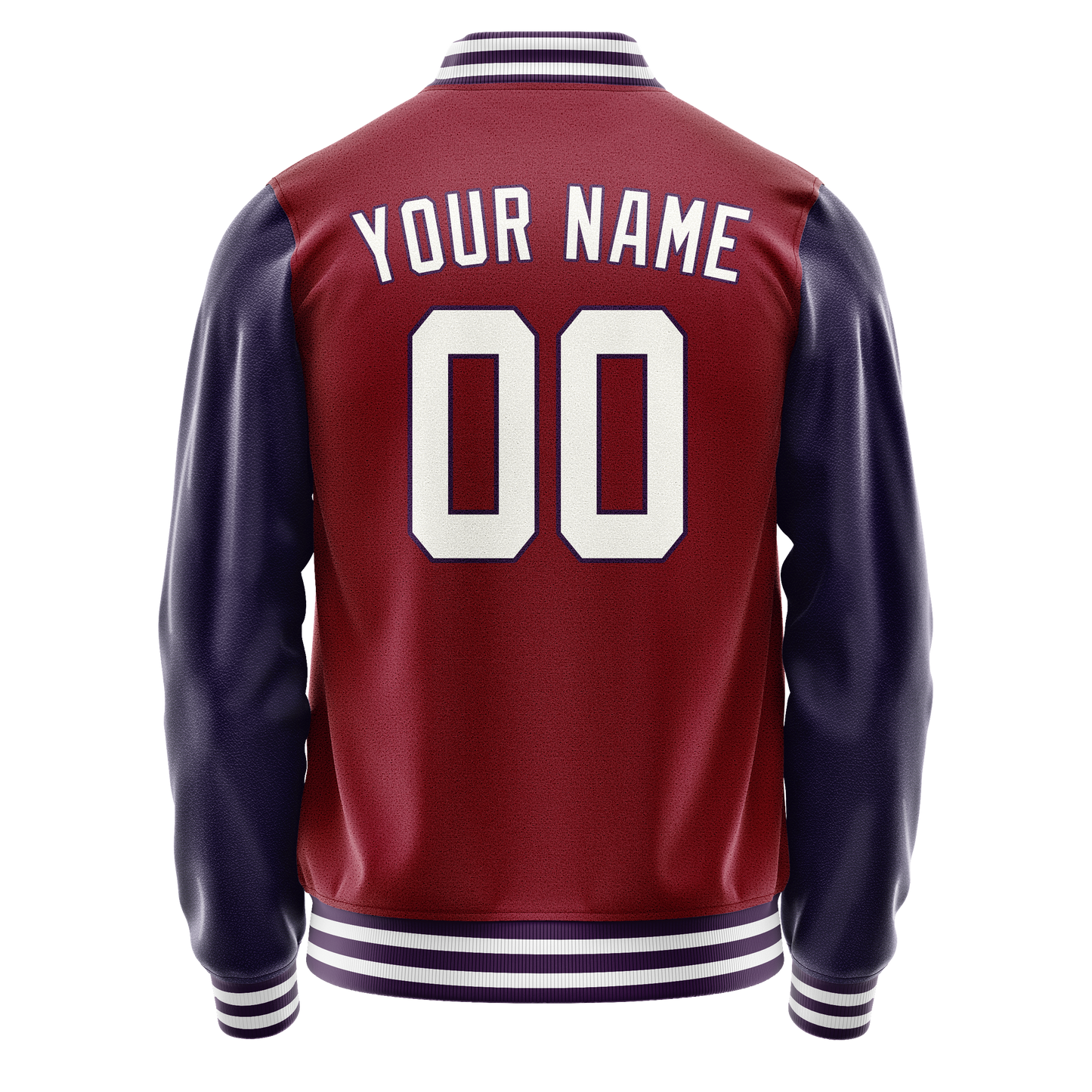 Custom Crimson Navy Solid Color Varsity Letterman Jacket