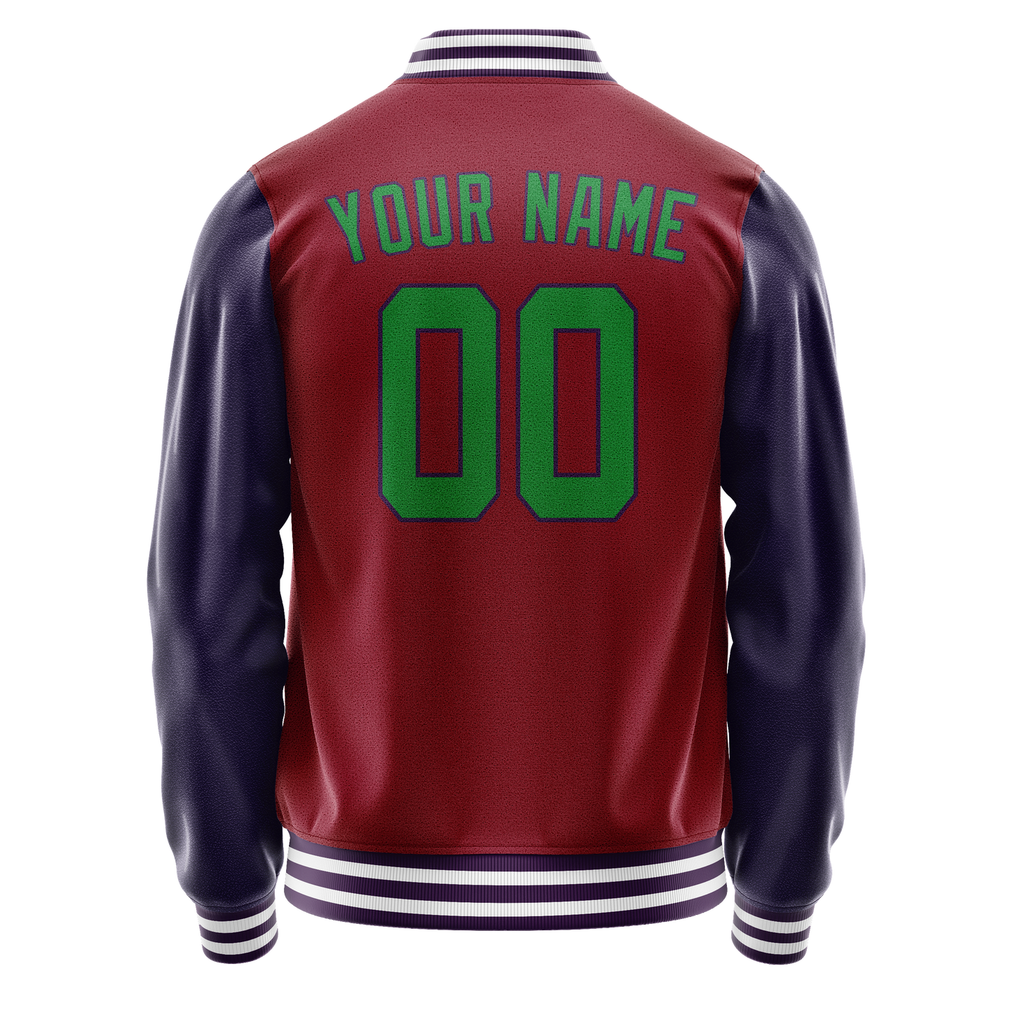 Custom Crimson Navy Solid Color Varsity Letterman Jacket