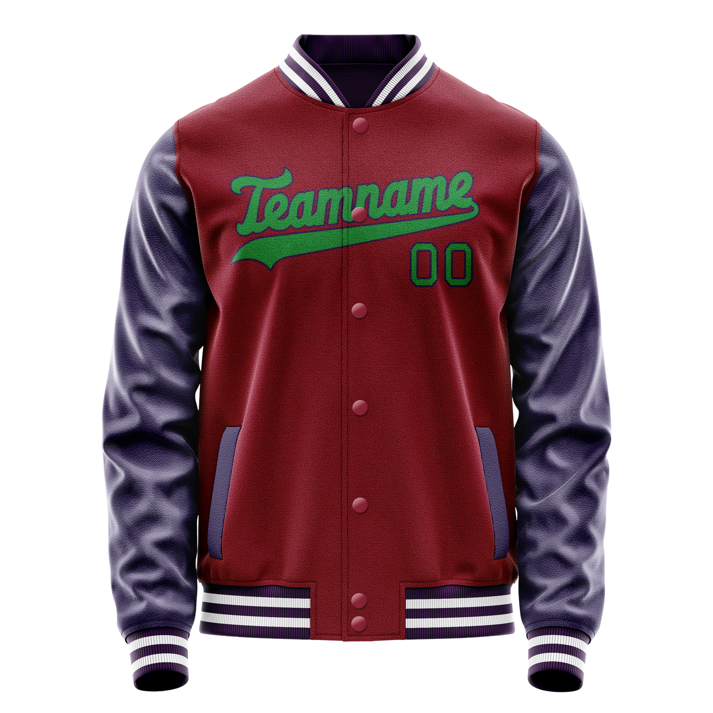 Custom Crimson Navy Solid Color Varsity Letterman Jacket