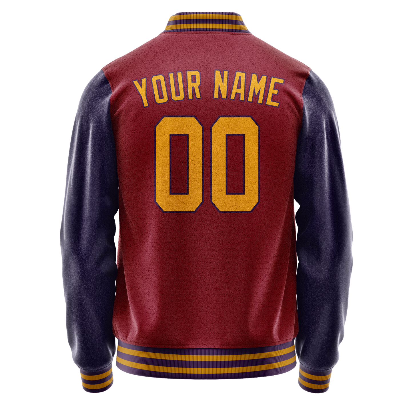 Custom Crimson Navy Solid Color Varsity Letterman Jacket