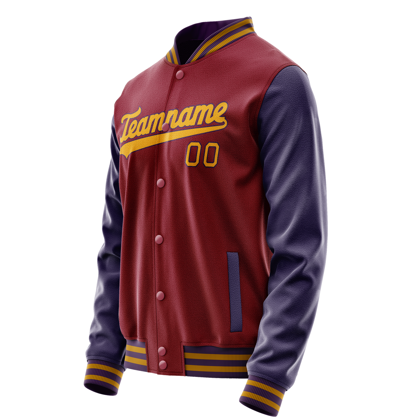 Custom Crimson Navy Solid Color Varsity Letterman Jacket
