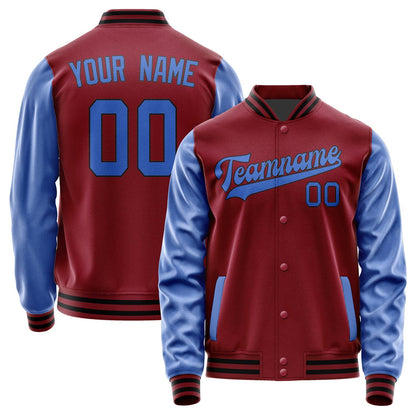 Custom Crimson Red Sky Blue Jacket JA1515091517B31709