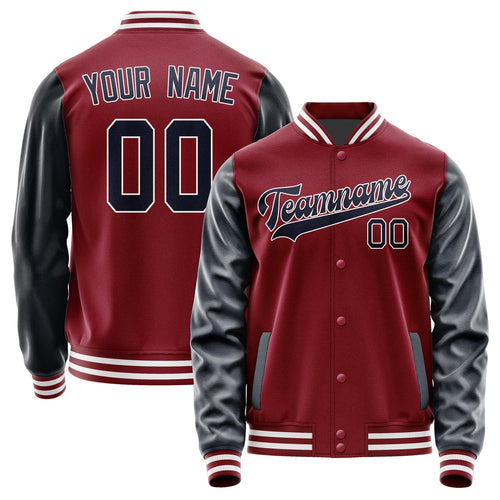 Custom Crimson Red Navy Jacket JA1515111518B31811