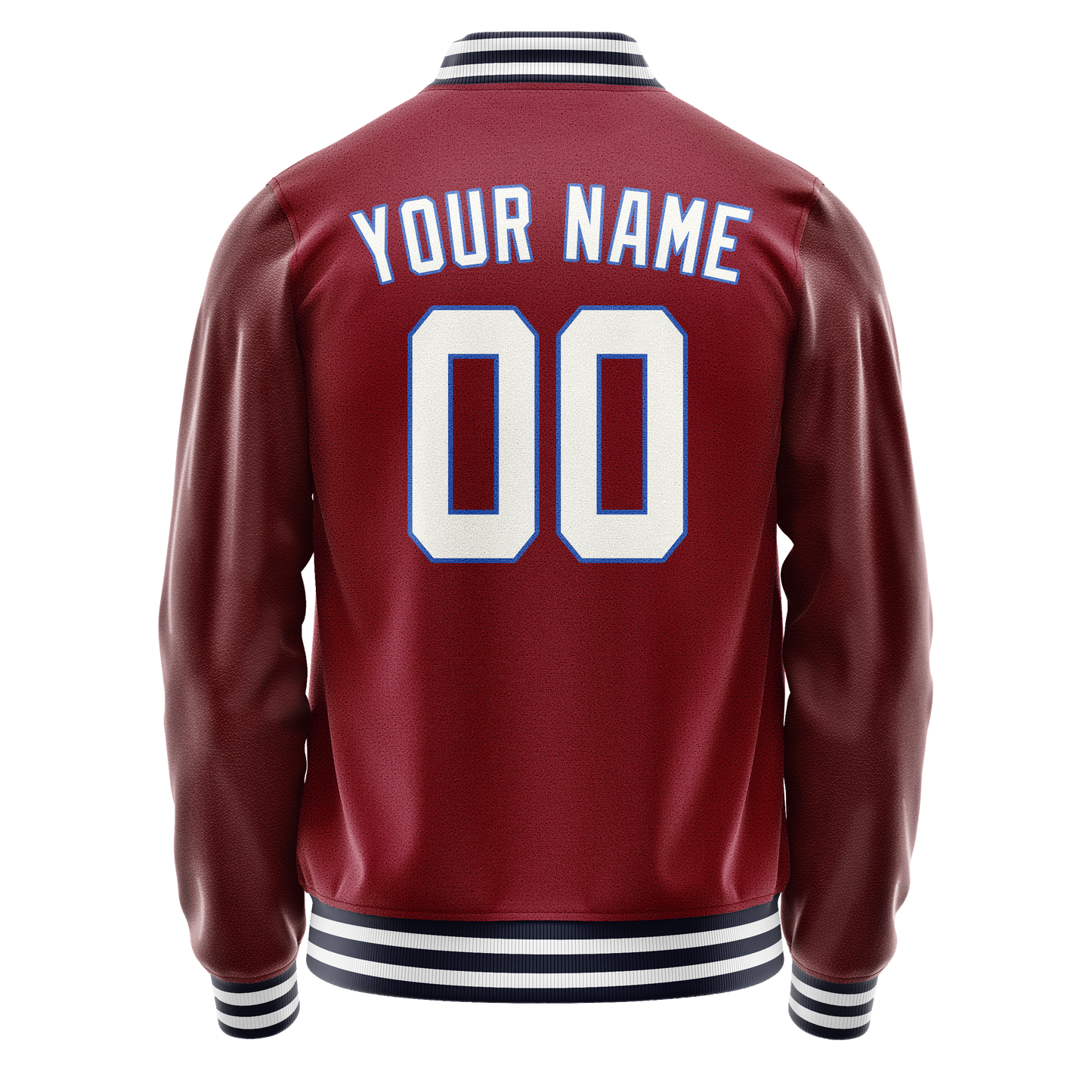 Custom Crimson White Solid Color Varsity Letterman Jacket