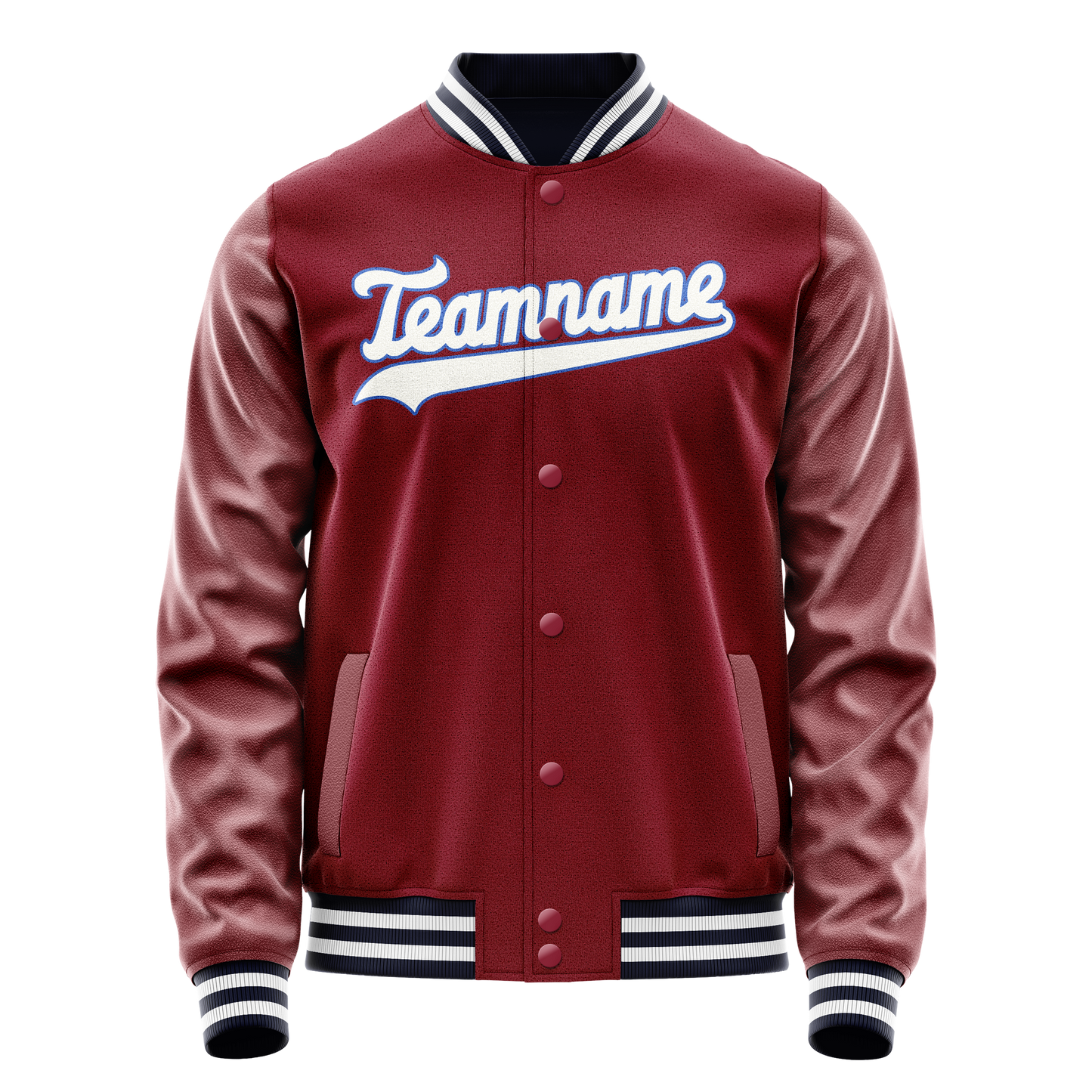Custom Crimson White Solid Color Varsity Letterman Jacket
