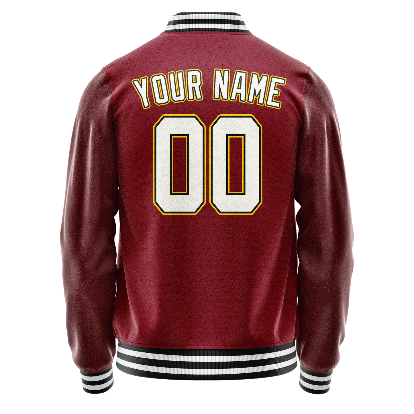 Custom Crimson White Solid Color Varsity Letterman Jacket